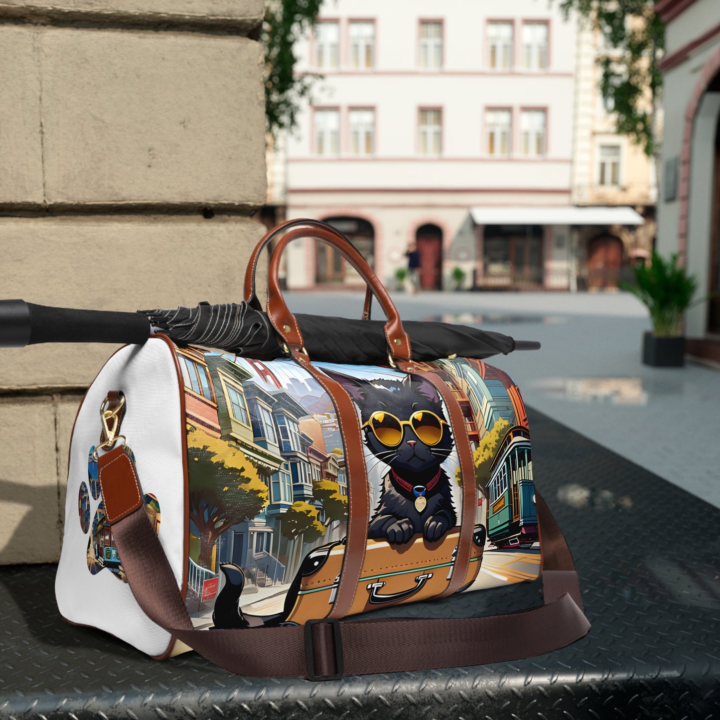 Black Cat's World Tour - San Francisco Edition - Waterproof Travel Bag