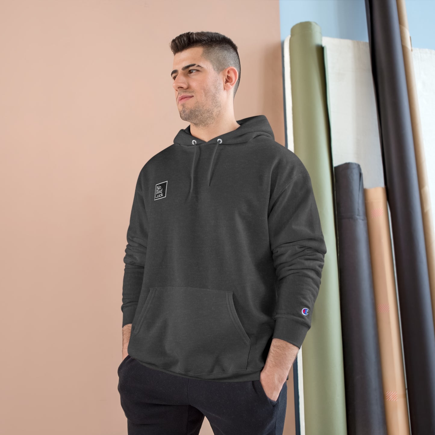 Lucky Black Cat - Portrait Edition - Champion Hoodie