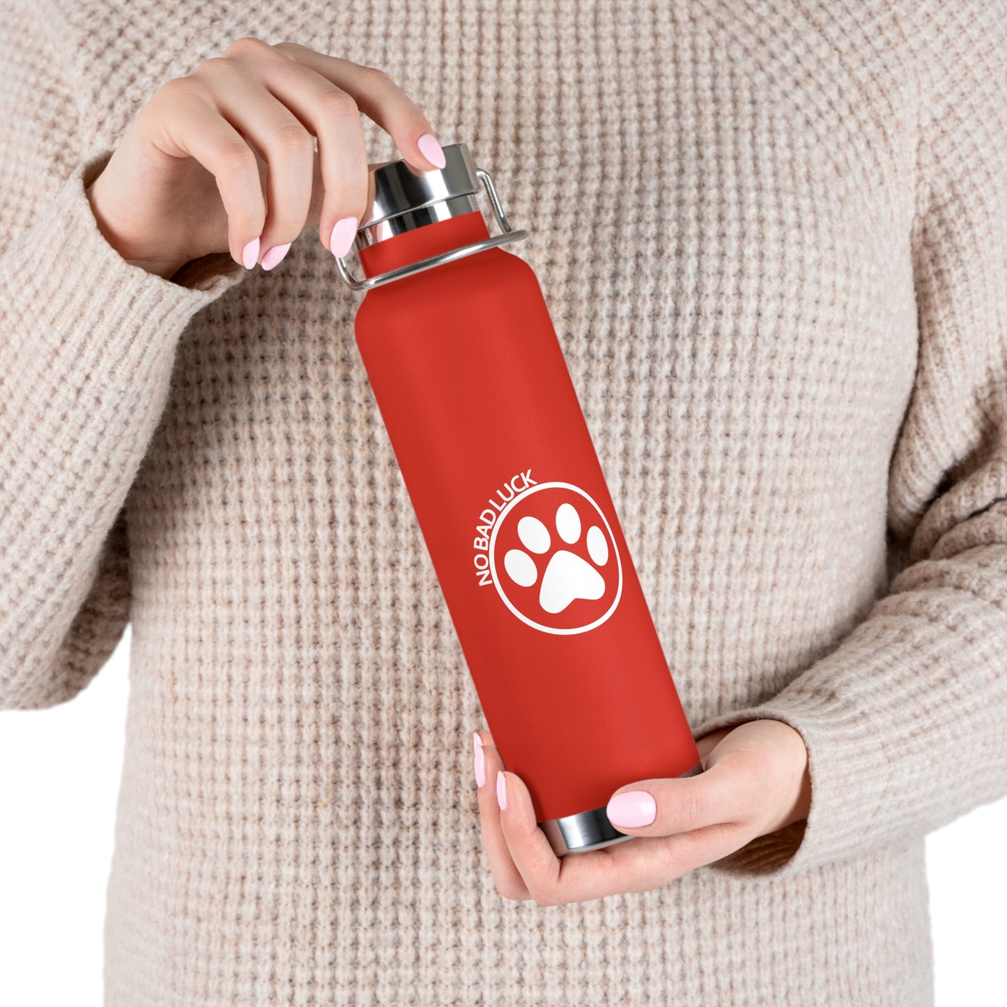 NoBadLuck Paw - Copper Vacuum Insulated Water Bottle 22oz