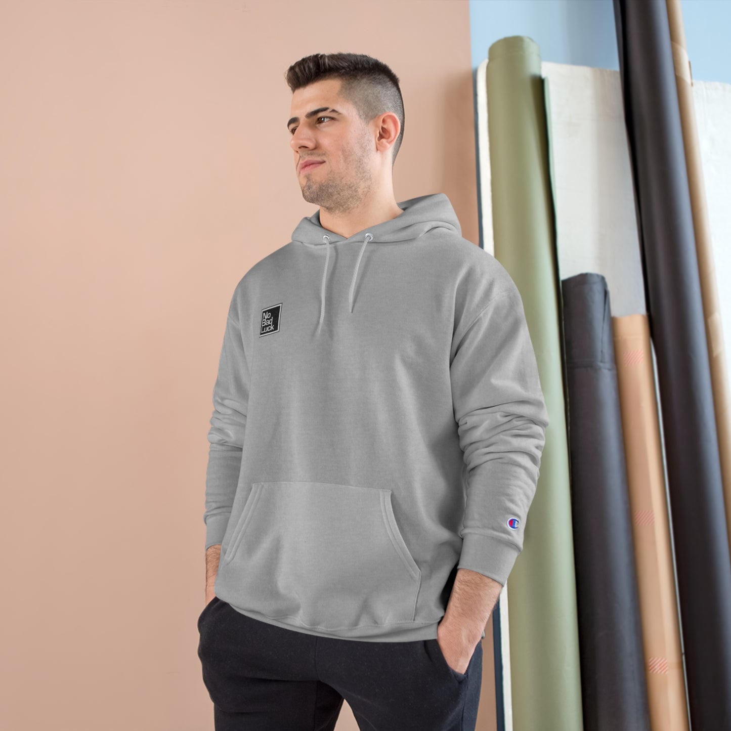 Lucky Black Cat - Portrait Edition - Champion Hoodie