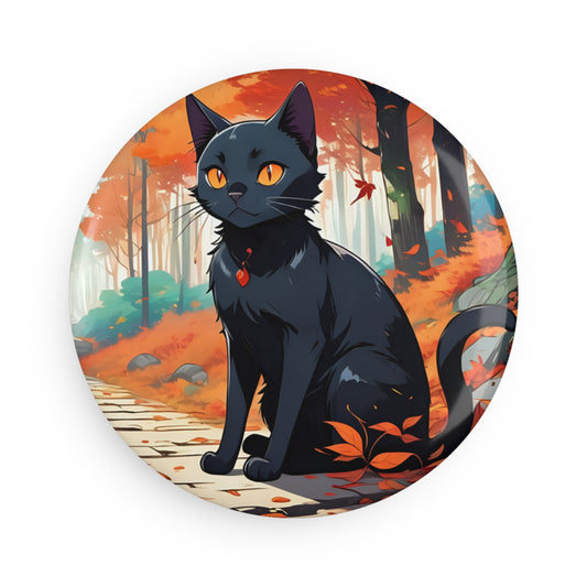 Black Cat’s Four Seasons - Autumn - Button Magnet