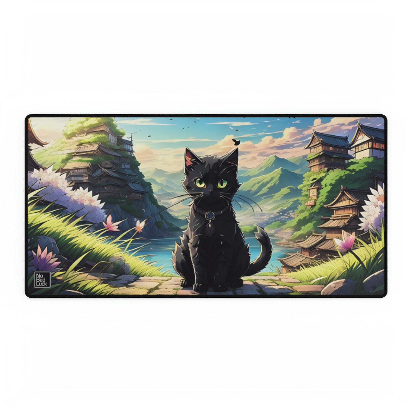 Black Cat in the Countryside - Desk Mats