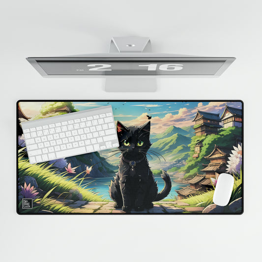 Black Cat in the Countryside - Desk Mats