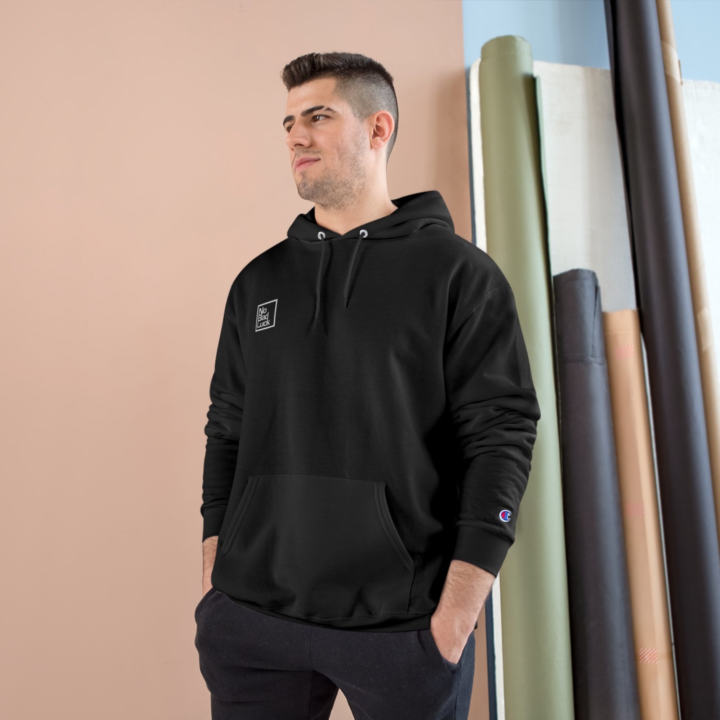 Lucky Black Cat - Portrait Edition - Champion Hoodie