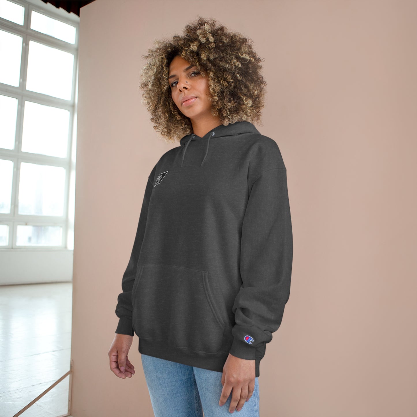 Lucky Black Cat - Portrait Edition - Champion Hoodie