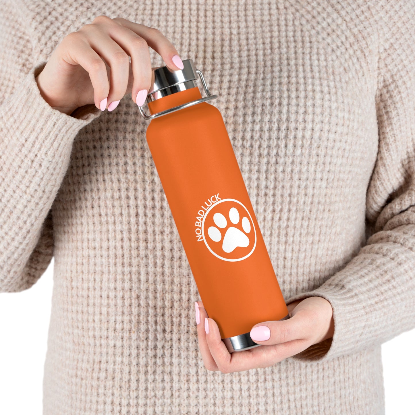 NoBadLuck Paw - Copper Vacuum Insulated Water Bottle 22oz