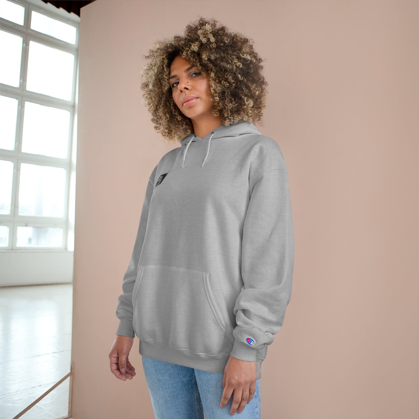 Lucky Black Cat - Portrait Edition - Champion Hoodie
